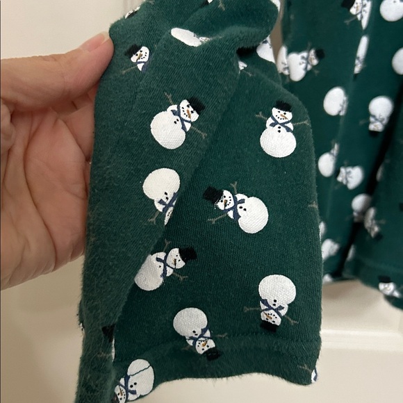 White Stag Forest Green Snowman Top Cotton Winter Cute Fun Medium or Large - Picture 6 of 12